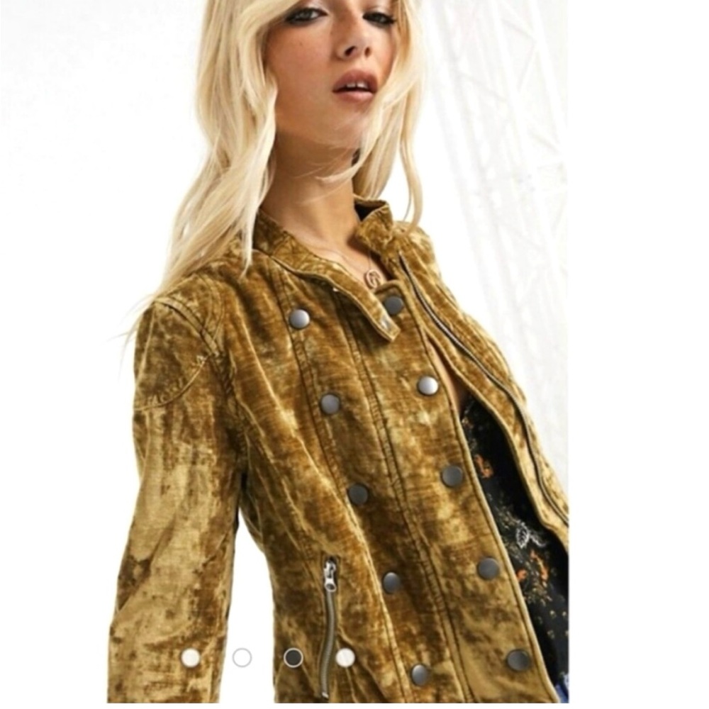 Free People Velvet Moto Jacket